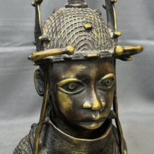 benin style bronze royal court head