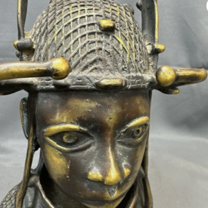 benin style bronze royal court head