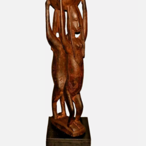 life size african double figure carved sculpture