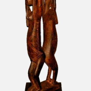 life size african double figure carved sculpture