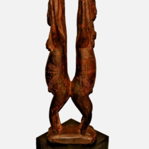 life size african double figure carved sculpture