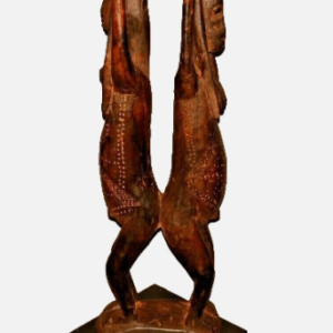 life size african double figure carved sculpture